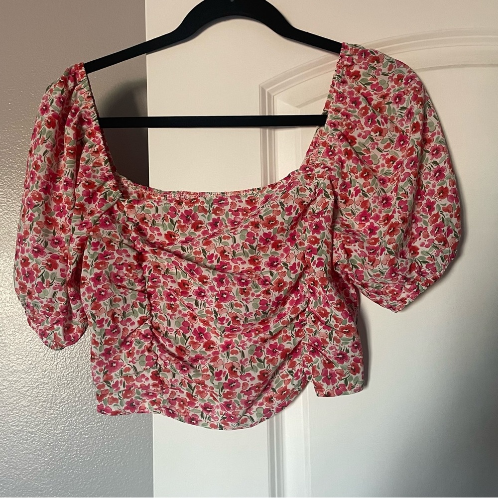 Shein floral crop top